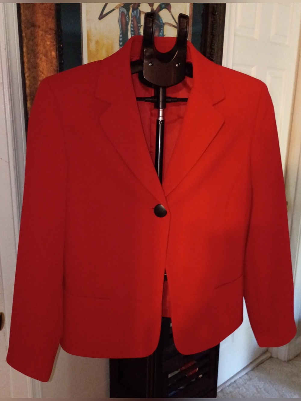 Anne Klein Bright Red Single-Button Blazer